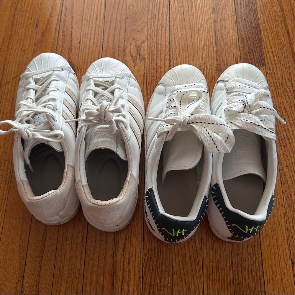 2 Pairs of Adidas 7W Leather Superstar